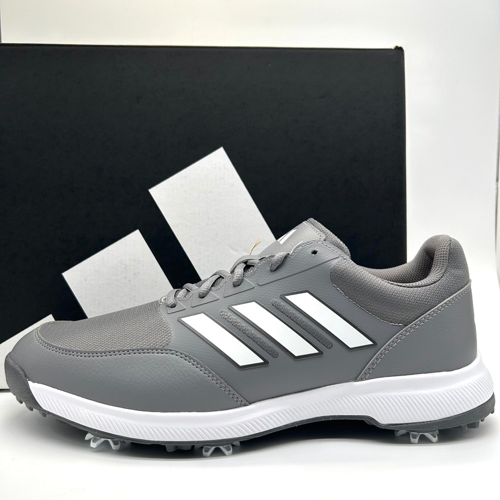 Adidas Tech Response 3.0 Golf Shoes Mens 13 Grey White Spiked Traxion GV6889